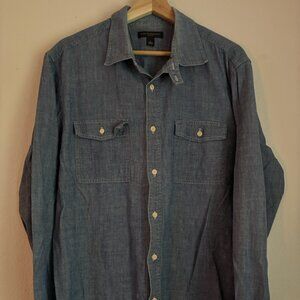 Used GAP Chambray Blue Shirt Slim Fit Size Large